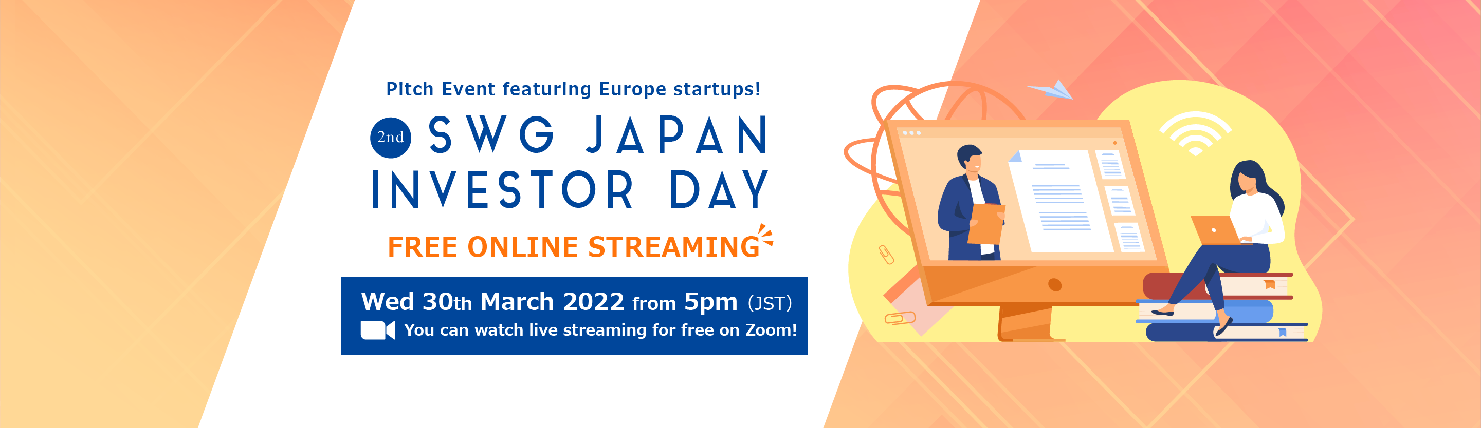 Startup Wise Guys Alesco Ventures For anyone interested in startup investments or business alliances with European companies! Pitch Event featuring European startups Live streaming of SWG Japan Investor Day